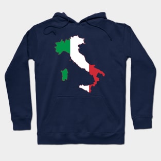 Italy Rugby Fan Bandiera d'Italia Flag Map Hoodie